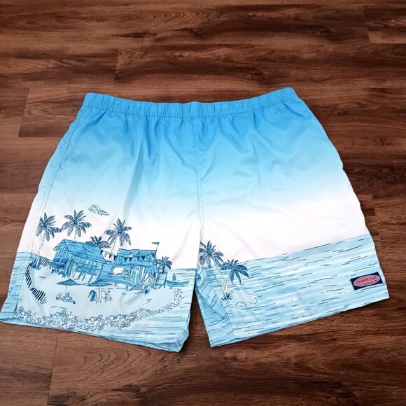 Vineyard Vines Swim Suit Shorts Mens XXL Board Beach Bar Scene Chappy Trunks - Picture 1 of 7